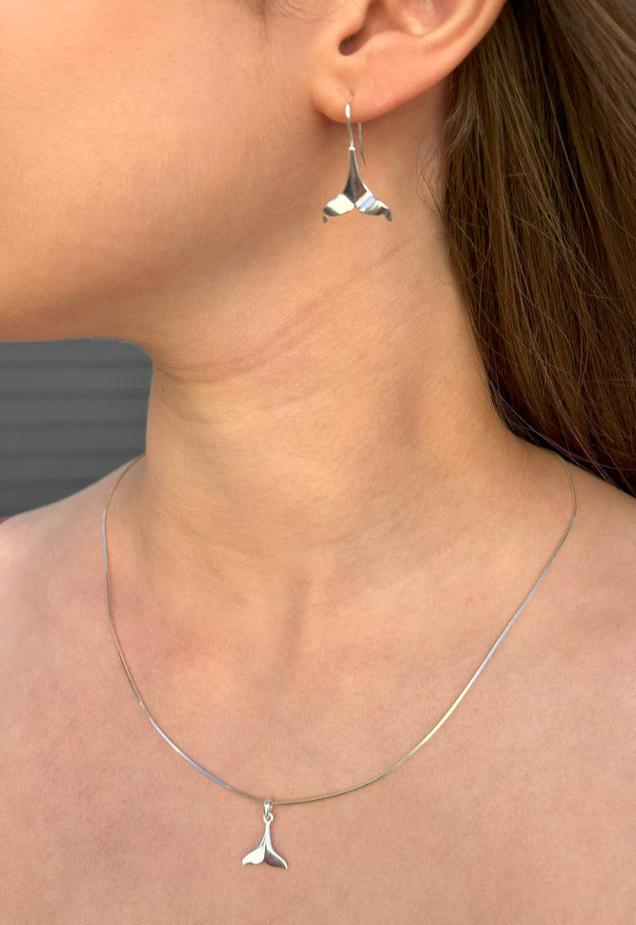 Sterling Silver Small Whale Tail Pendant