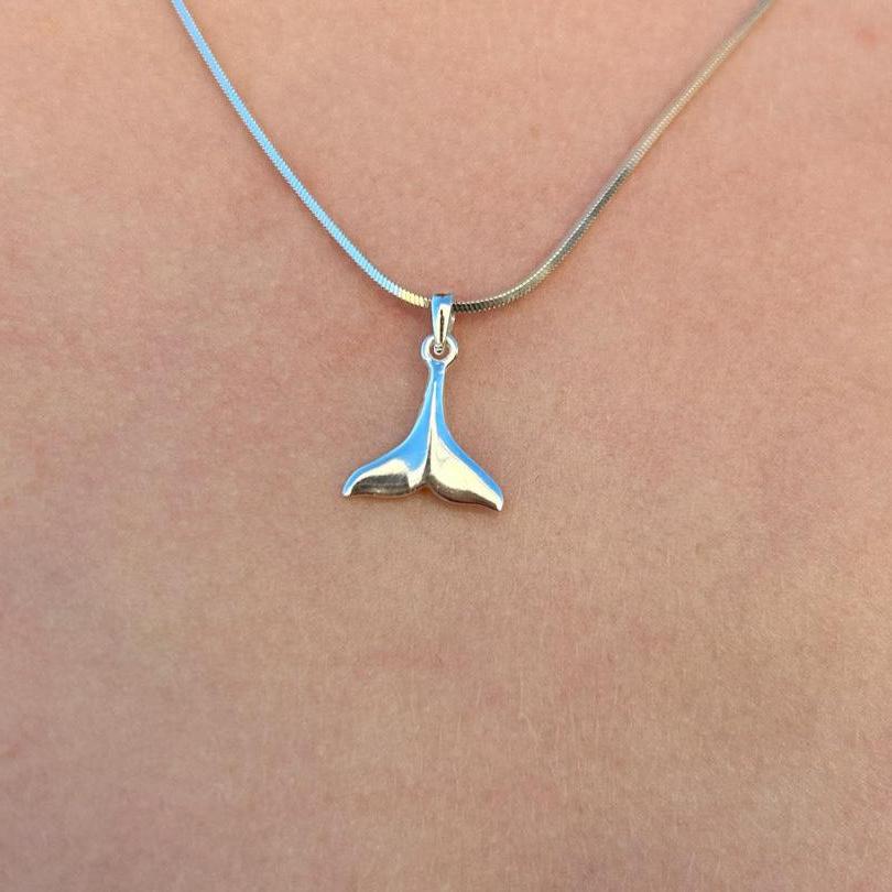 Sterling Silver Small Whale Tail Pendant