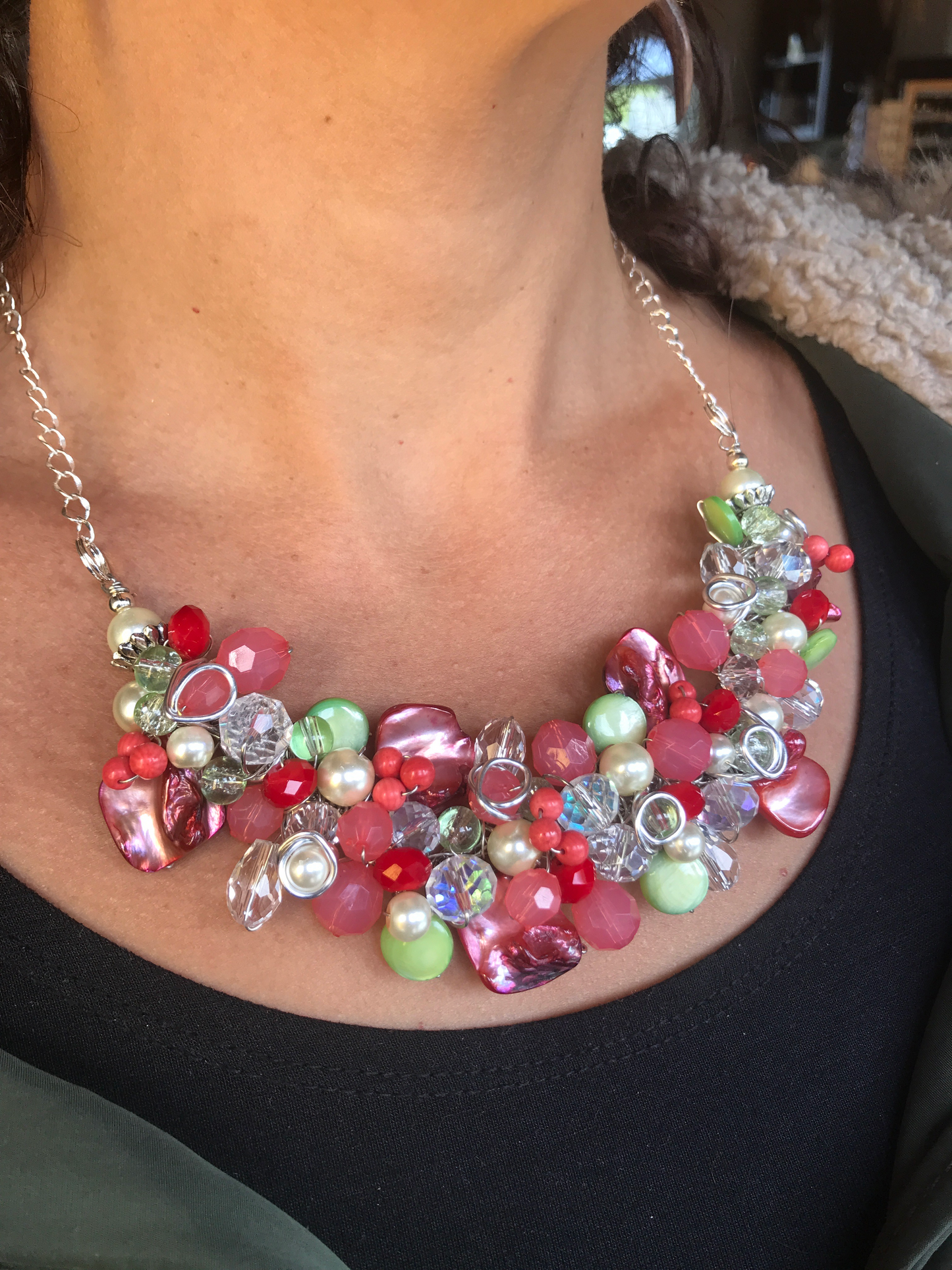 Gorgeous Handmade Pink Branch Necklace