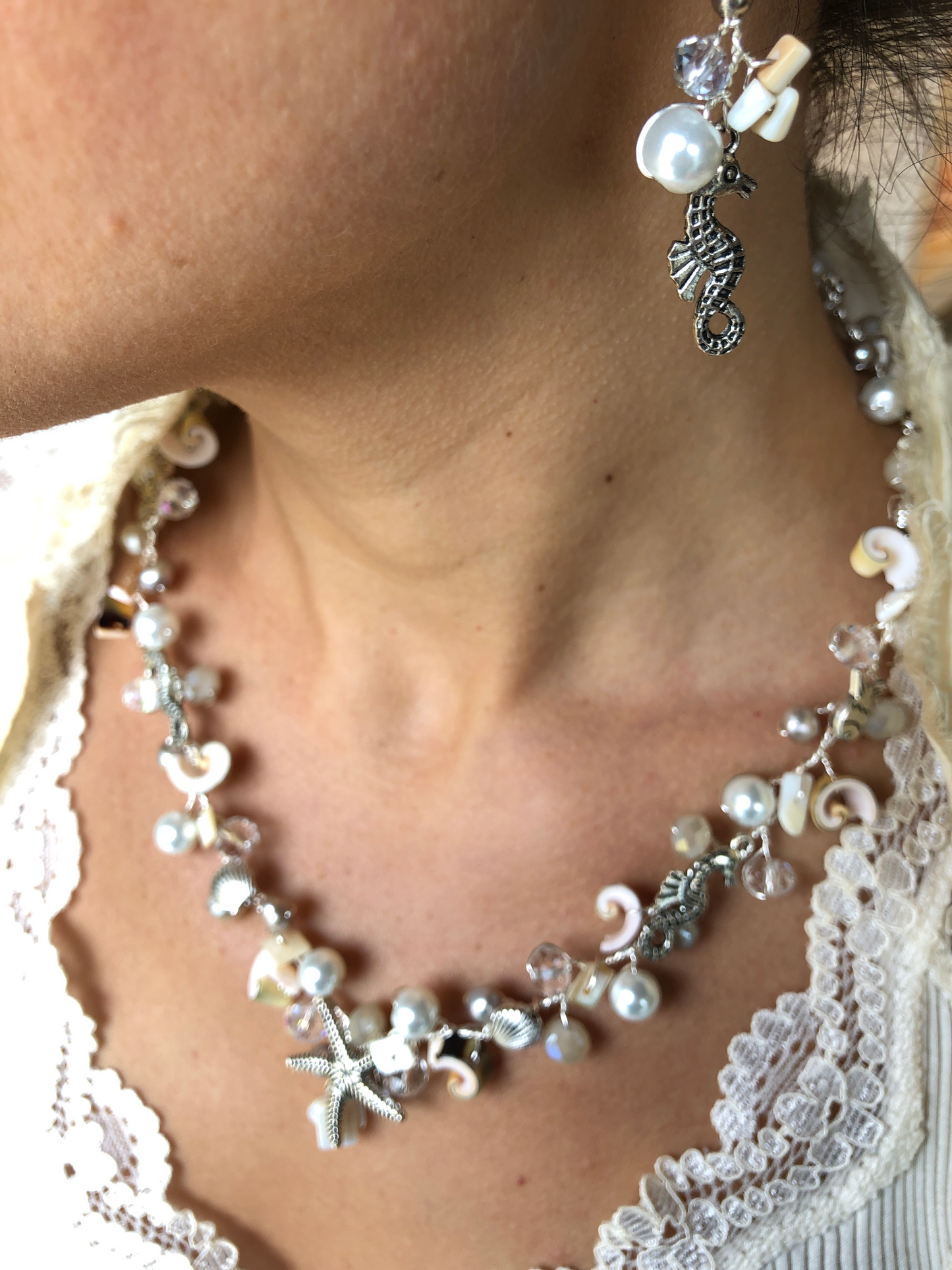 Branch Earrings- Seahorse & Shells