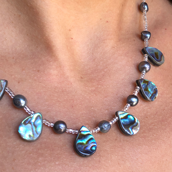 Necklace- Black Pearl & Paua(Abalone)
