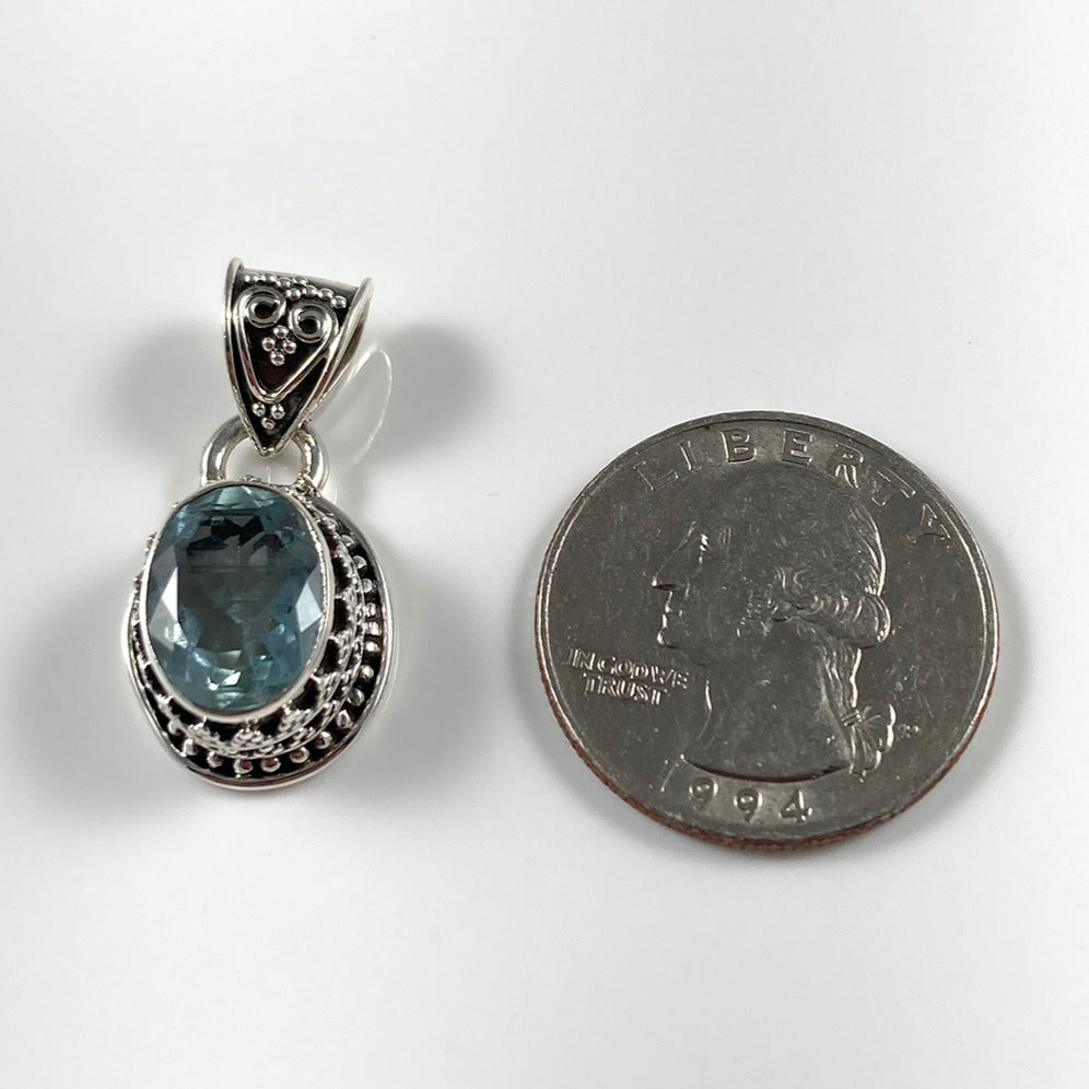 Faceted Aquamarine Pendant