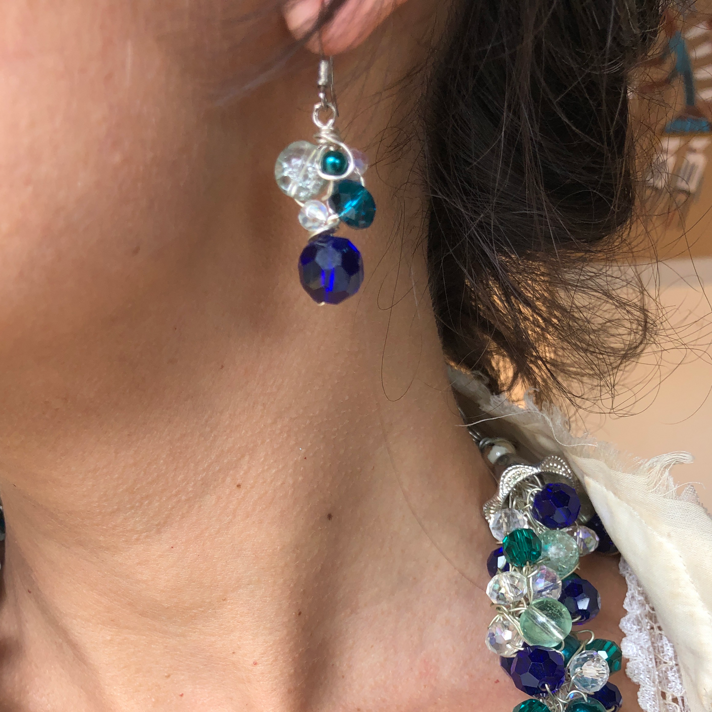 Branch Earrings - Blue, Teal, & Green