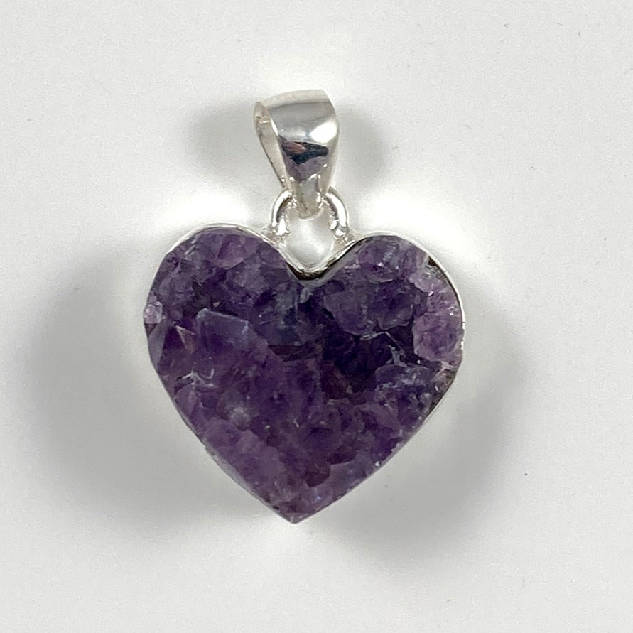 Amethyst Druzy Heart Pendant