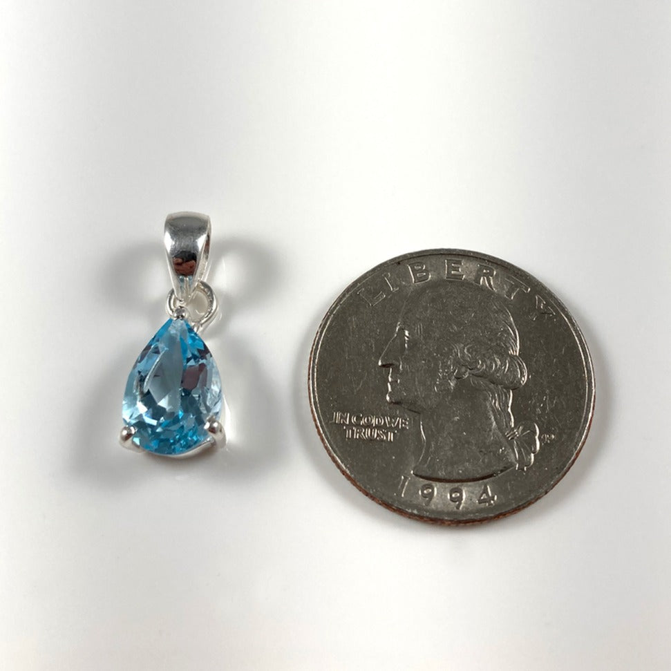 Faceted Blue Topaz Pendant