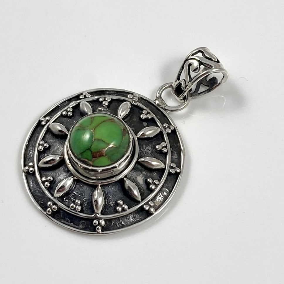 Green Copper Turquoise Pendant