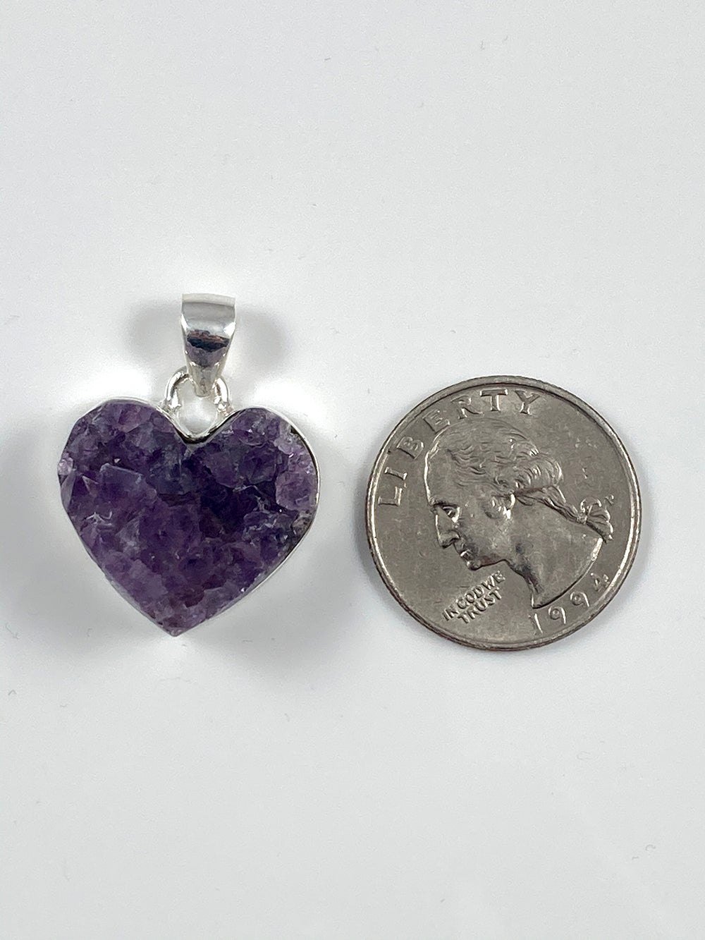 Amethyst Druzy Heart Pendant