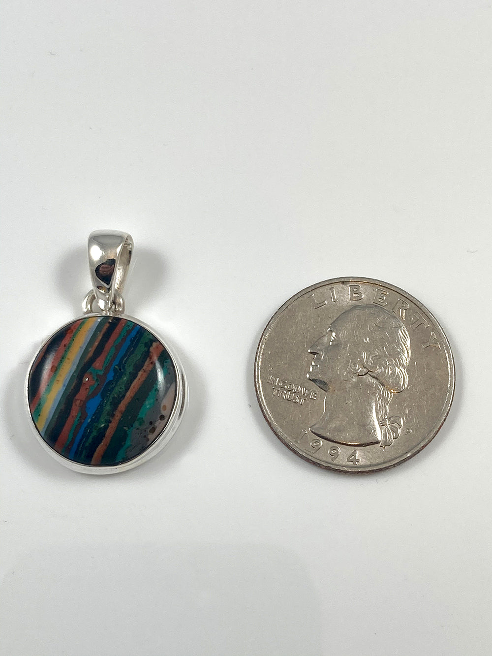 Rainbow Gem Calsilica Pendant