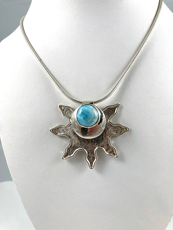 Larimar & Sterling Silver Pendant