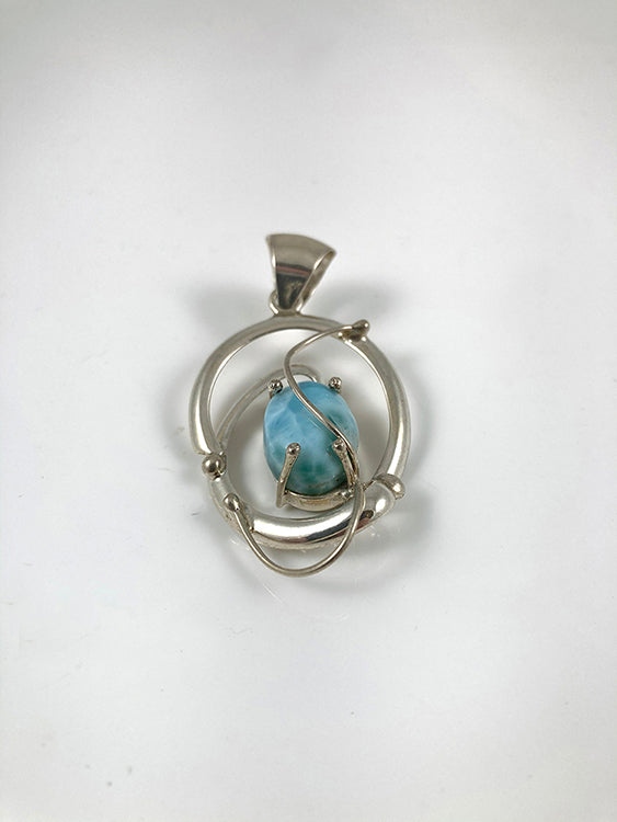 Larimar & Sterling Silver Pendant