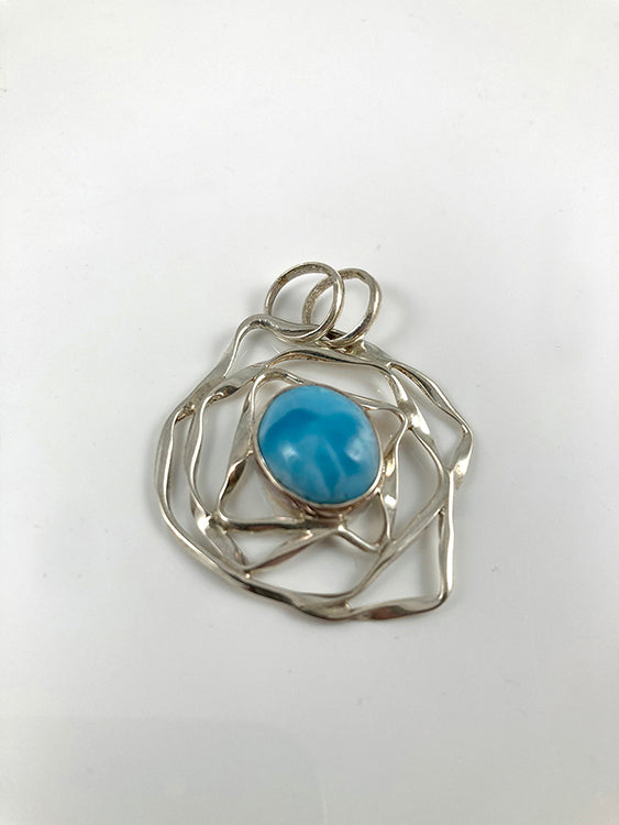 Larimar & Sterling Silver Pendant