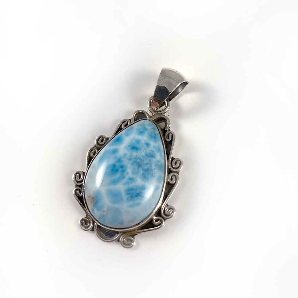 Larimar & Sterling Silver Pendant