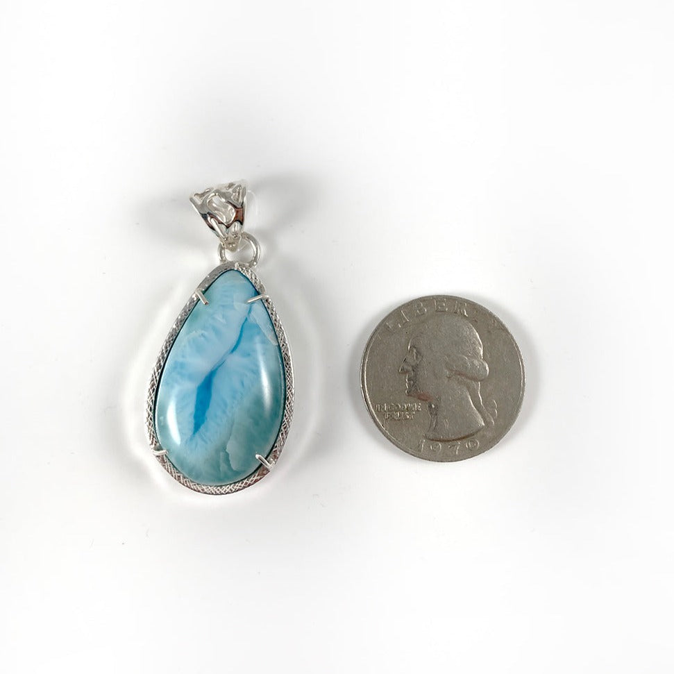 Larimar & Sterling Silver Pendant