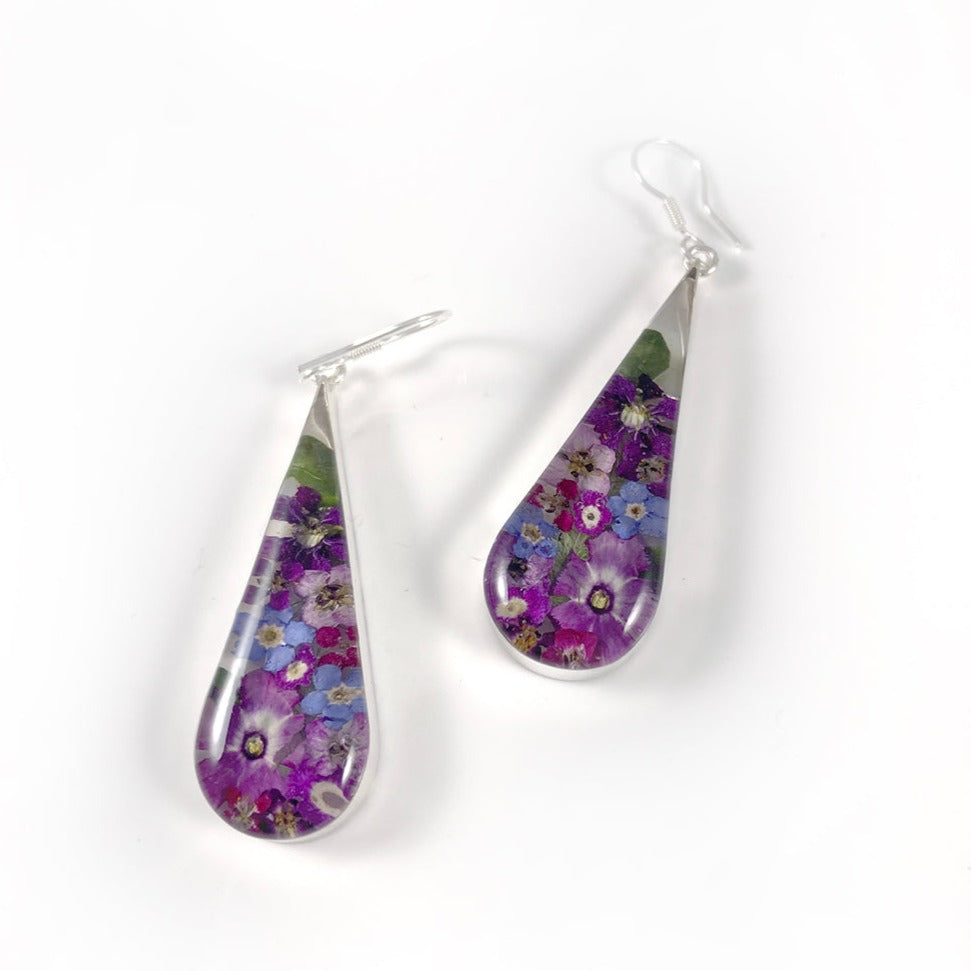 Natural Flowers Resin Earrings