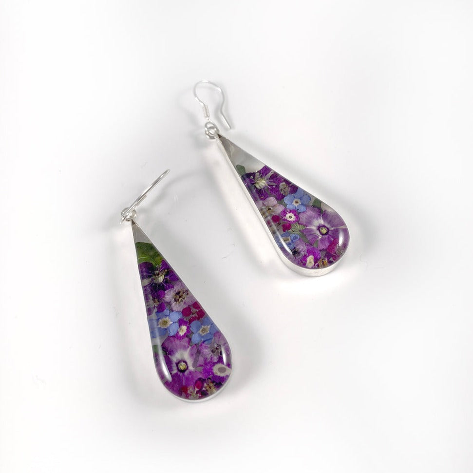 Natural Flowers Resin Earrings