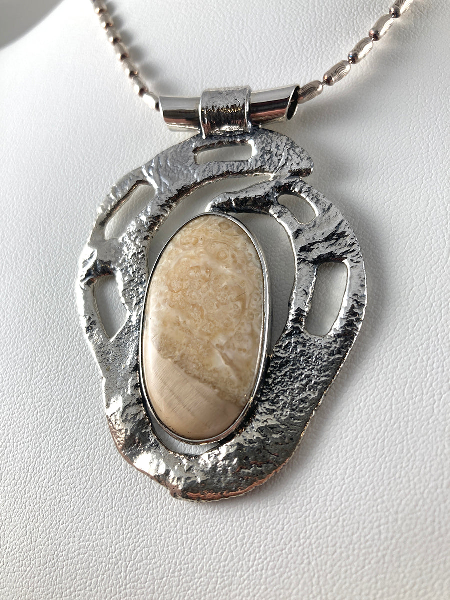 Walrus Ivory & Sterling Silver Pendant