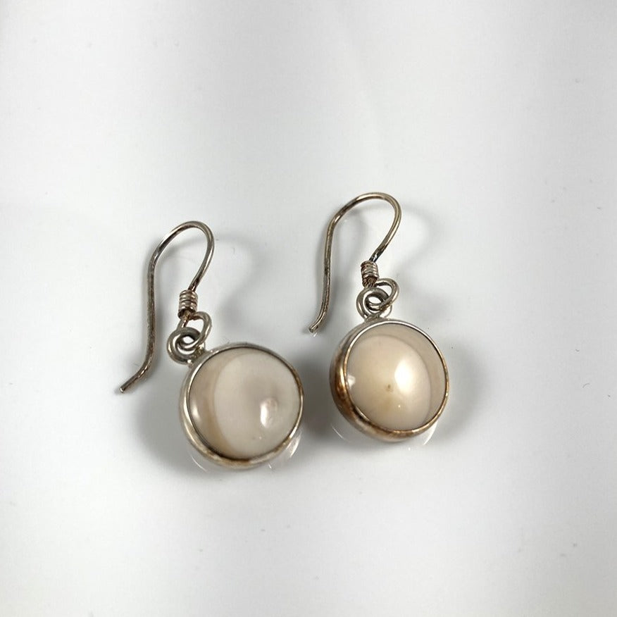 Walrus Ivory & Sterling Silver Earrings