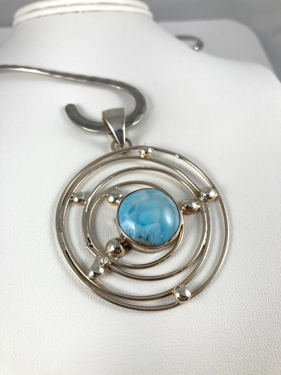 Larimar & Sterling Silver Pendant