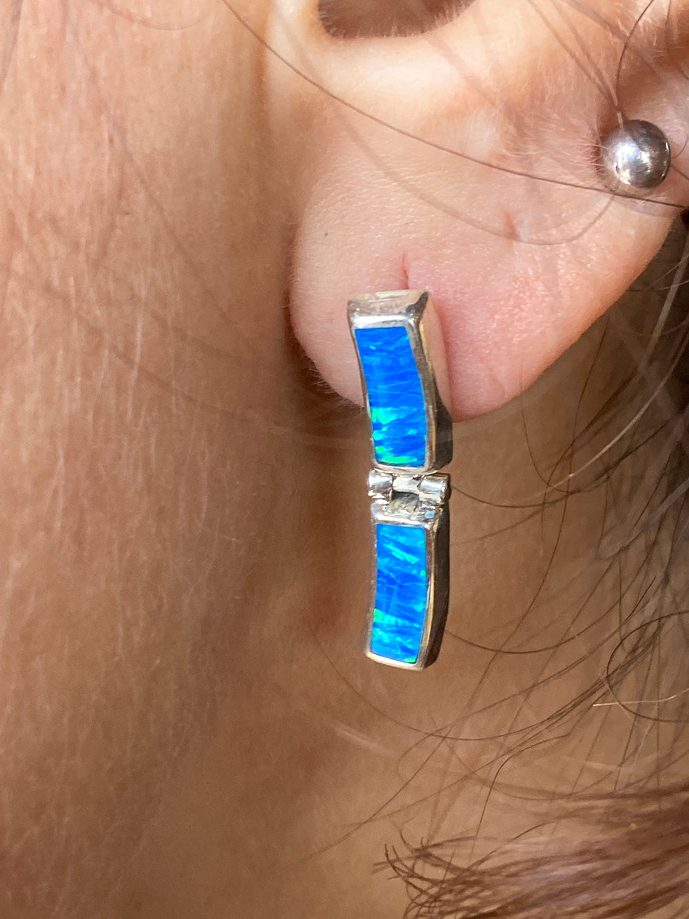 Opal & Sterling Silver Earrings