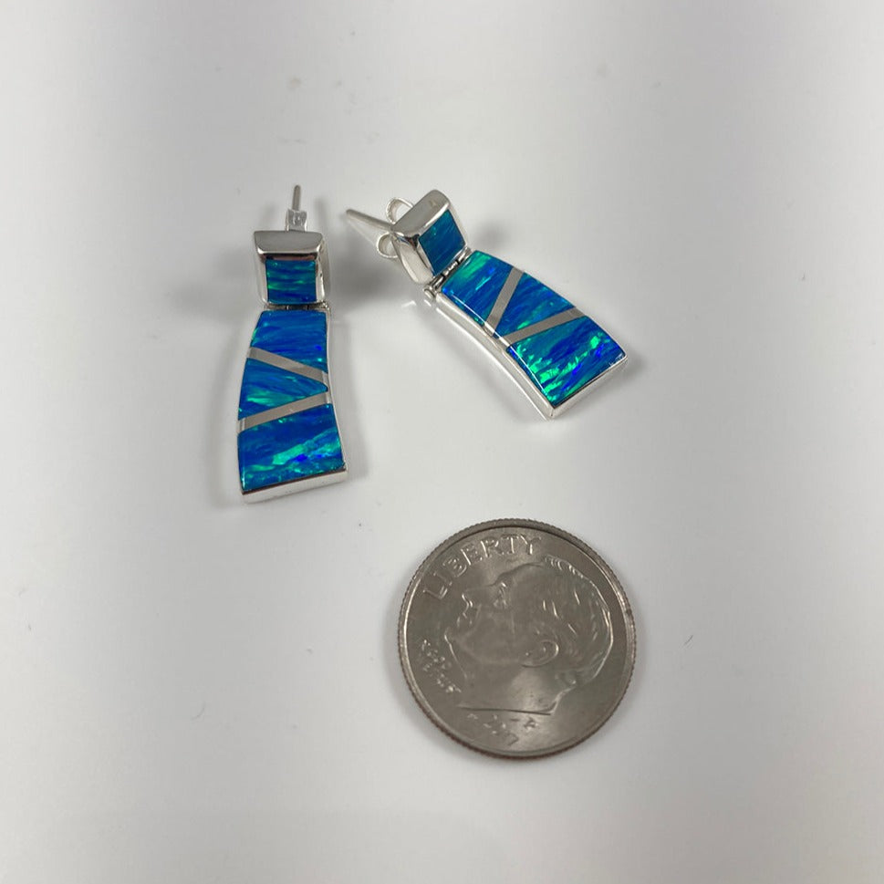 Lab Opal & Sterling Silver Inlaid Necklace