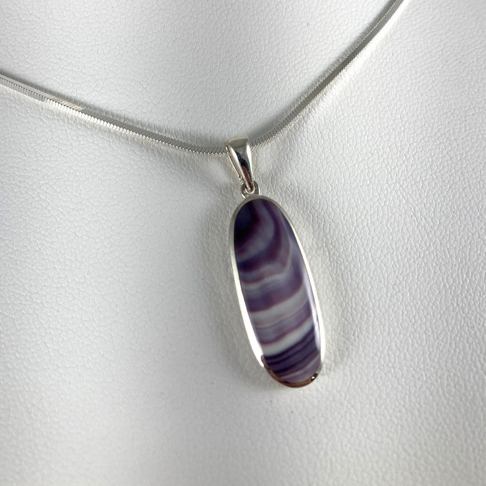 Wampum & Sterling Silver Oval Pendant