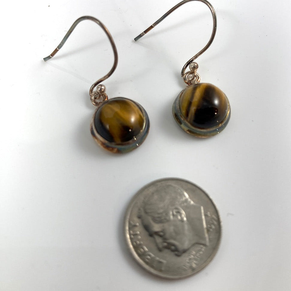 Tiger Eye & Sterling Silver Earrings