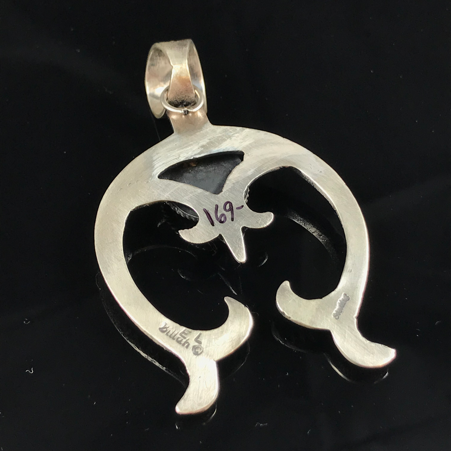 Sterling Silver Naja Pendant w/ Green Turquoise