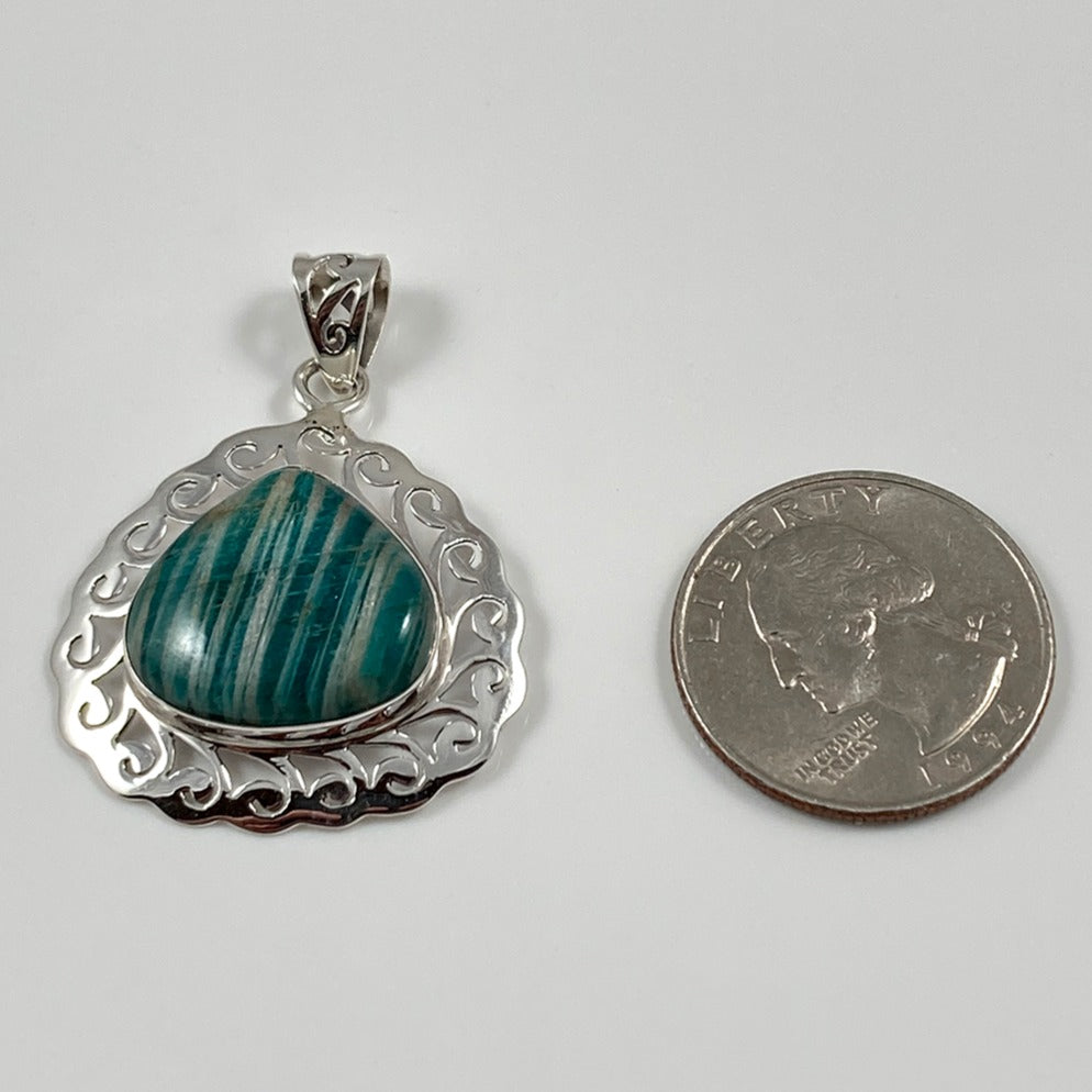 Amazonite & Sterling Silver Pendant