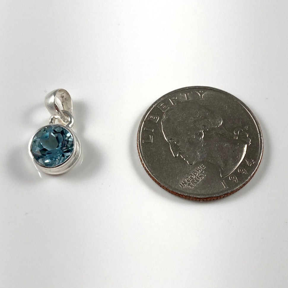 Faceted Blue Topaz Pendant