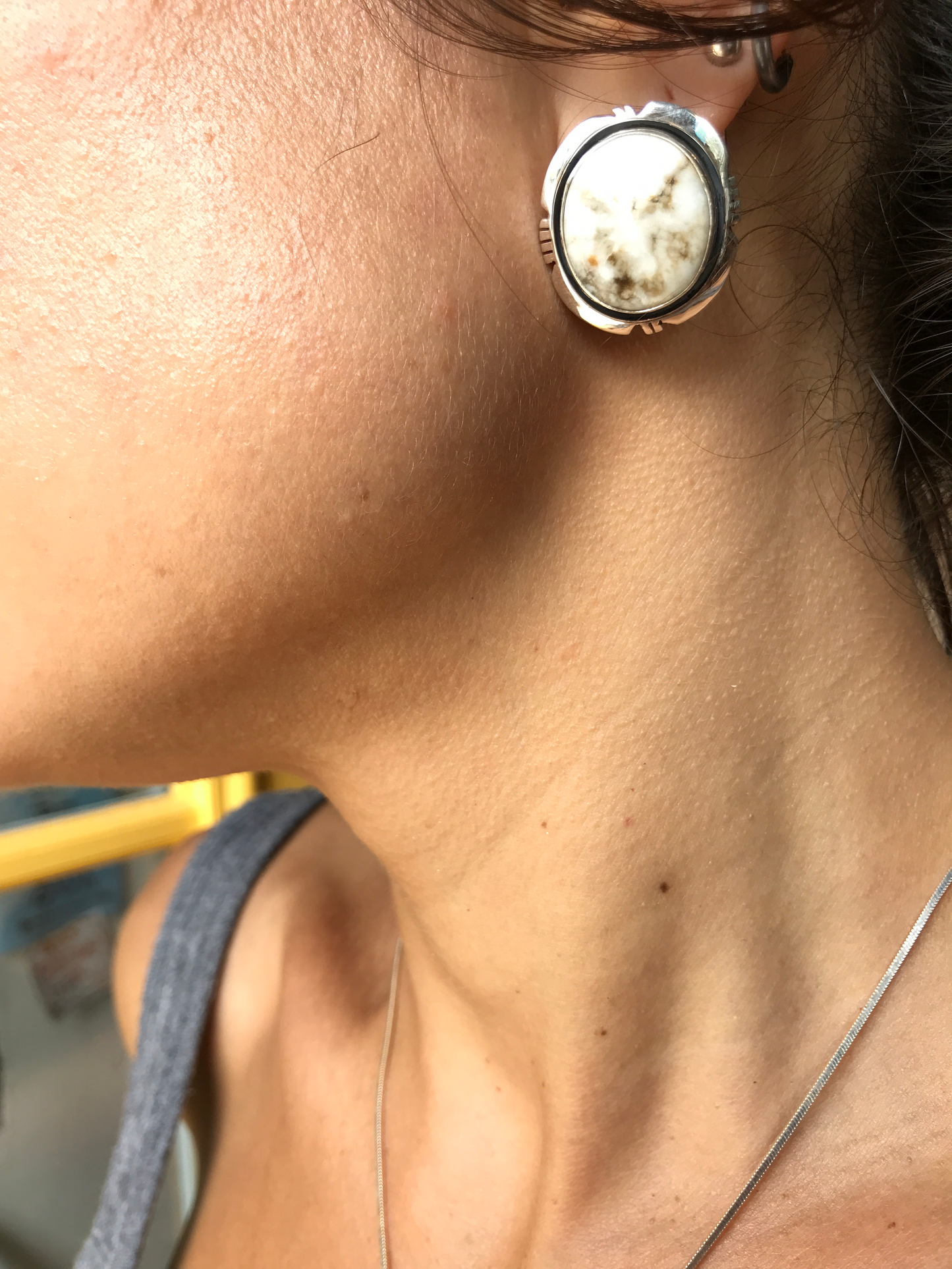 White Buffalo Stud Earrings