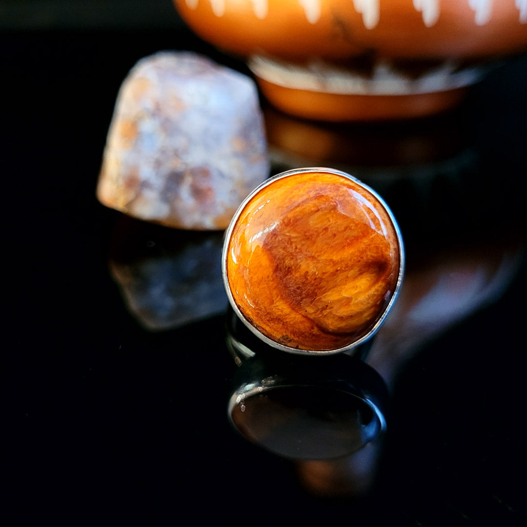 Spiney Oyster and Sterling Silver Ring