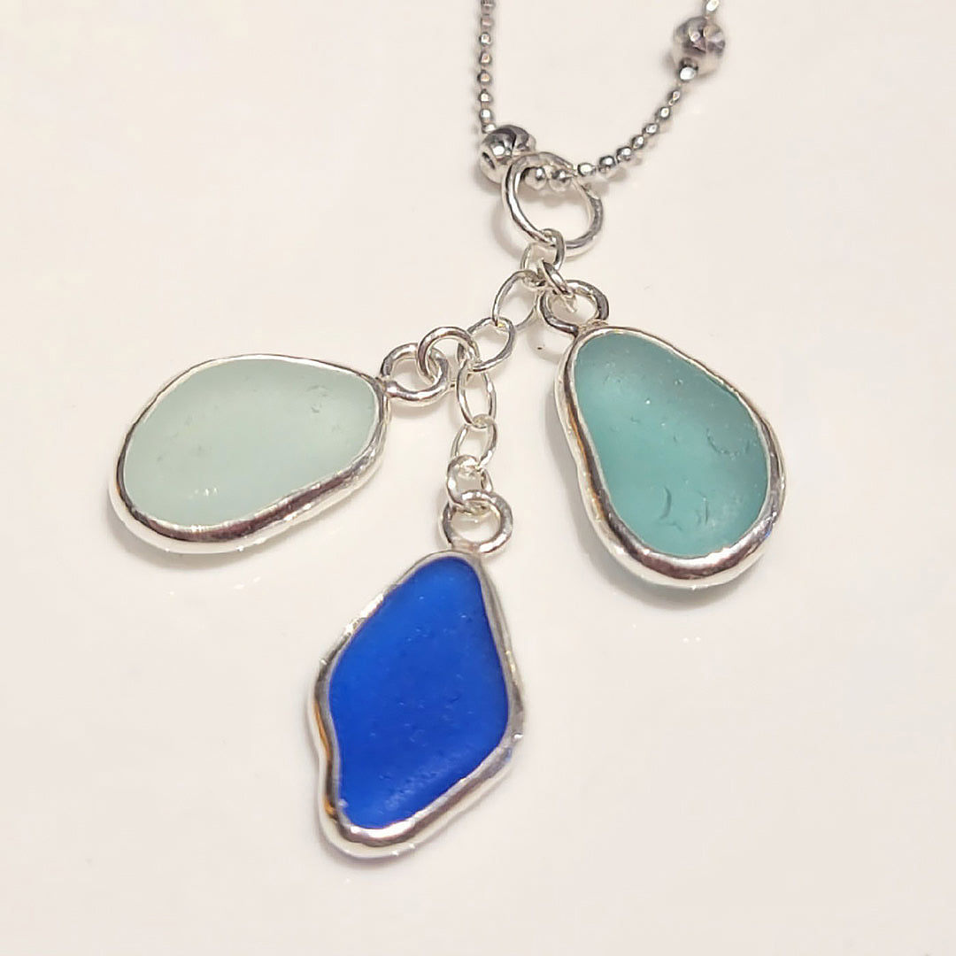 Beautiful Sea Glass and Sterling Silver Pendant from Our Mist Collection