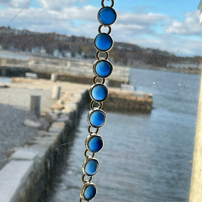 Cobalt Sea Glass & Sterling Silver Bracelet - Smaller Pieces