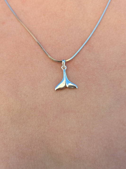 Sterling Silver Small Whale Tail Pendant