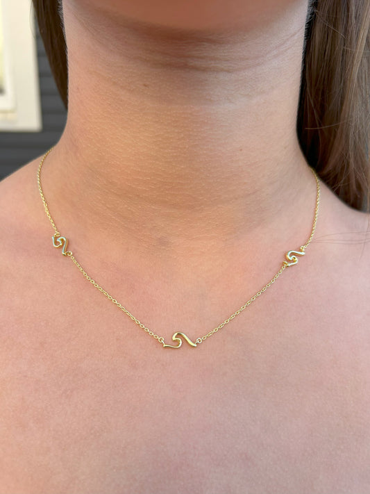 Gold Wave Necklace