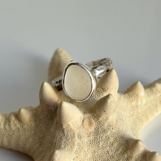 Genuine Sea Glass & Sterling Silver Ring