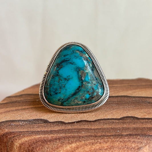 Beautiful Turquoise and Sterling Silver Adjustable Ring