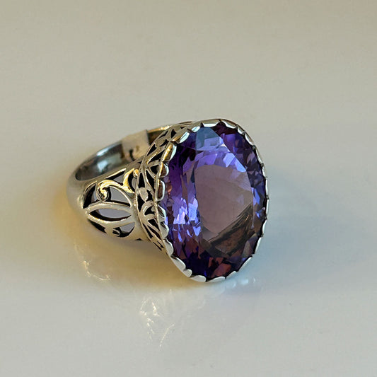 Beautiful Amethyst & Sterling Silver Ring by Janice Gerardi