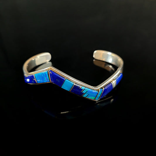 Lapis Lazuli, Opal, Turquoise, and Sterling Silver Bracelet