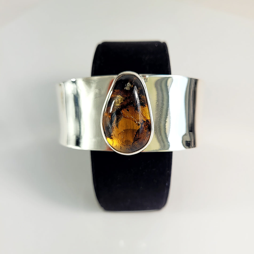 Mayan Amber and Sterling Silver Bracelet