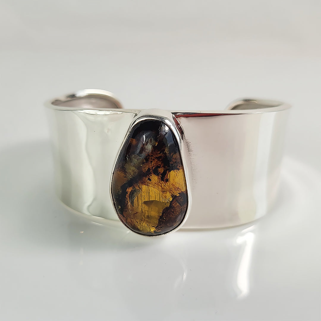 Mayan Amber and Sterling Silver Bracelet