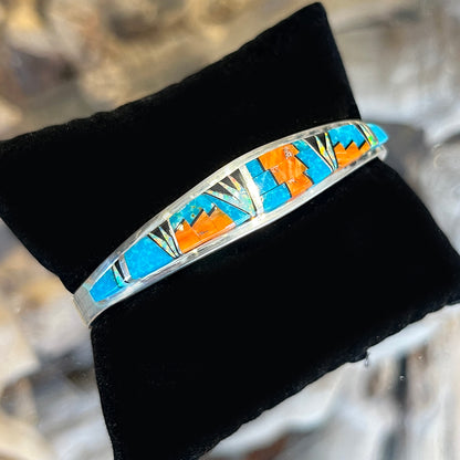 Zuni Inlay Sterling Silver Bracelet