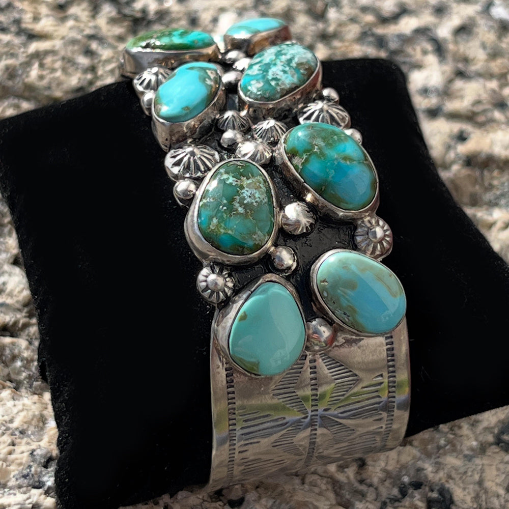 Navajo made Turquoise & Sterling Silver Cuff