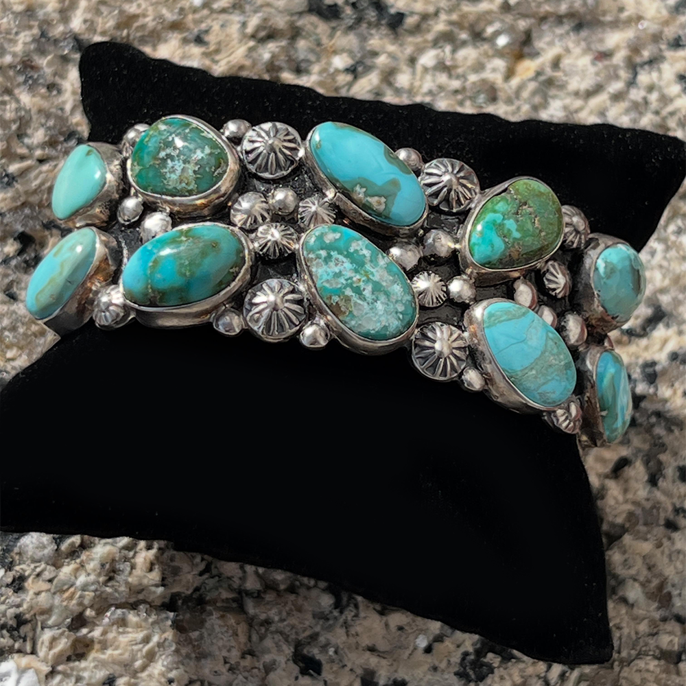 Navajo made Turquoise & Sterling Silver Cuff