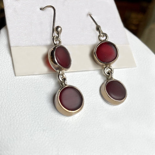 Red Sea Glass Earrings