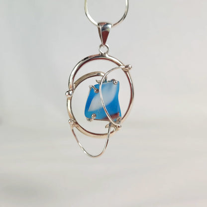 Genuine Sea Glass and Sterling Silver Pendant