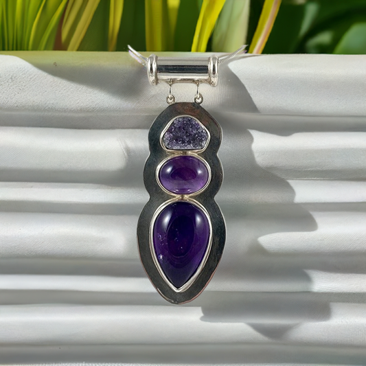 Amethyst & Sterling Silver Pendant