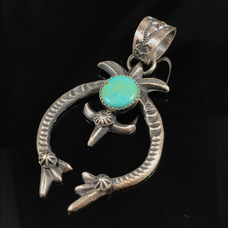 Sterling Silver & Turquoise Naja Pendant