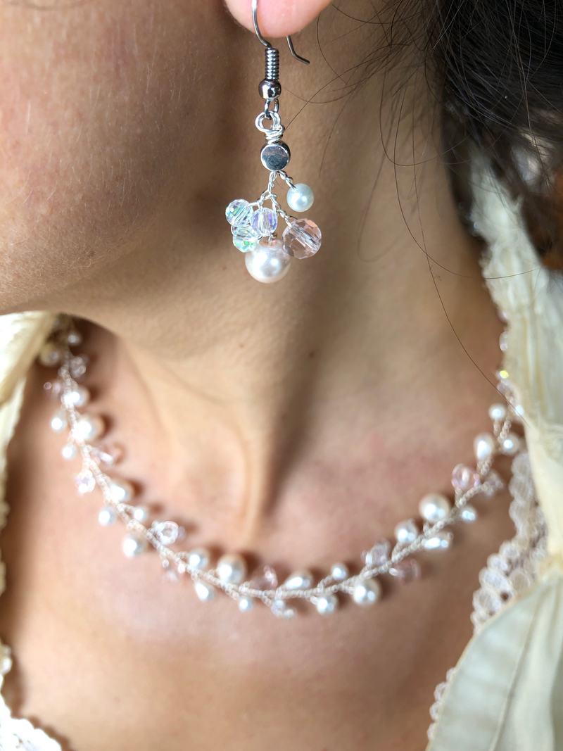 Branch Earrings- Champagne & Pearl