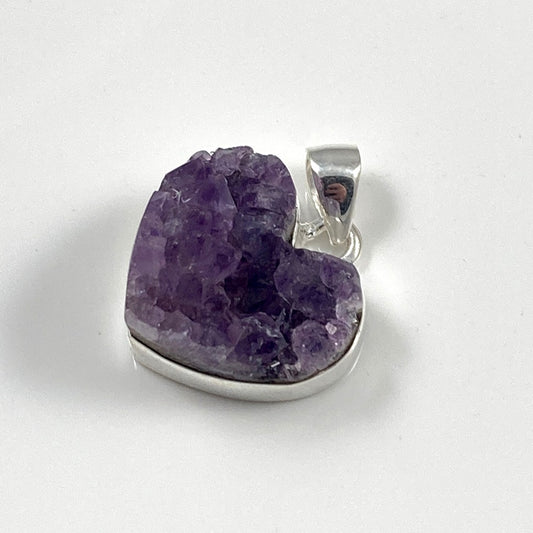 Amethyst Druzy Heart Pendant